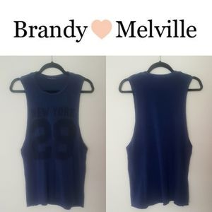 Brandy Melville Knit New York 28 Sports Tank Top